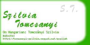 szilvia tomcsanyi business card